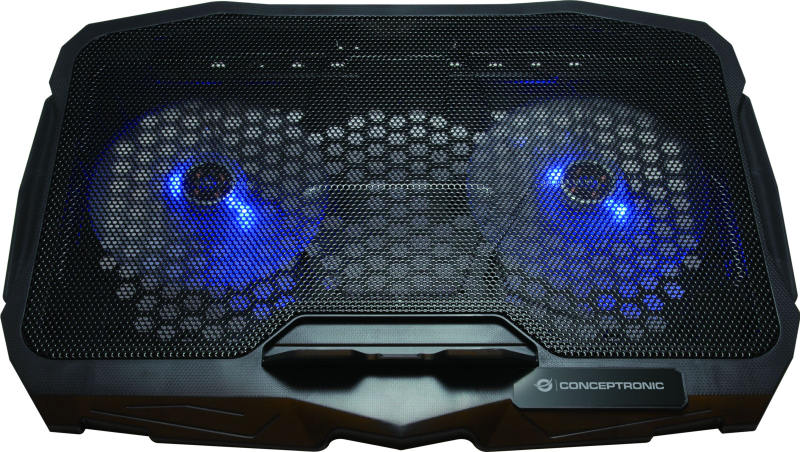 Qëndrim ftohës për laptop Conceptronic THANA07B, 2 ventilatorë, USB, i zi