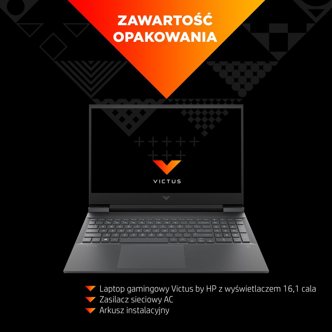Laptop HP Victus 16-e0212nw, 16.1" 144 Hz, AMD Ryzen 7 5800H, 16 GB RAM, 1 TB SSD, NVIDIA GeForce RTX 3060, i zi