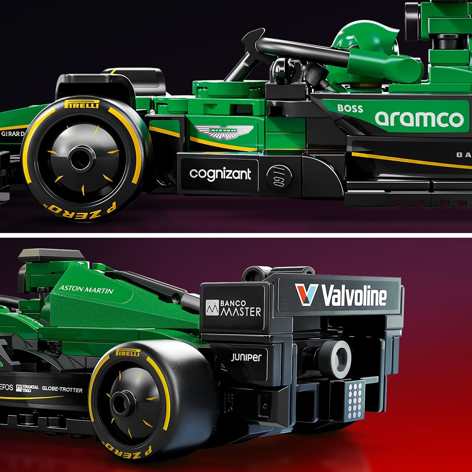 Set lodrash LEGO Aston Martin Aramco F1 AMR24 Race Car, model për ndërtim, për fëmijë 10+