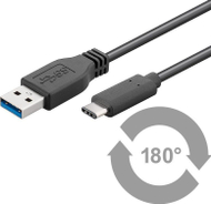 Kabllo USB Microconnect USB3.2CA05, USB-A në USB-C, USB 3.2 Gen 2, 0.5m, e zezë