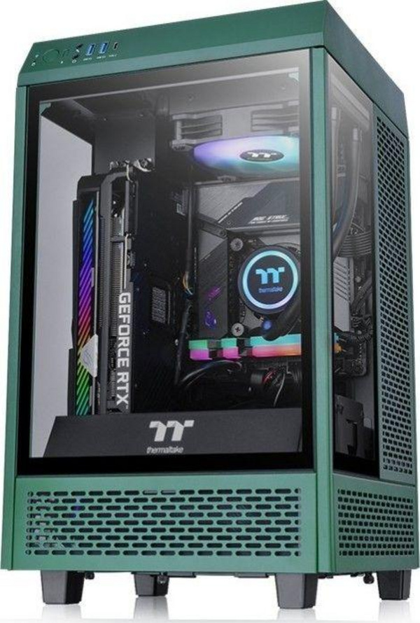 Kasë kompjuteri Thermaltake The Tower 100 Mini CA-1R3-00SCWN-00), me panel prej qelqi, e gjelbër