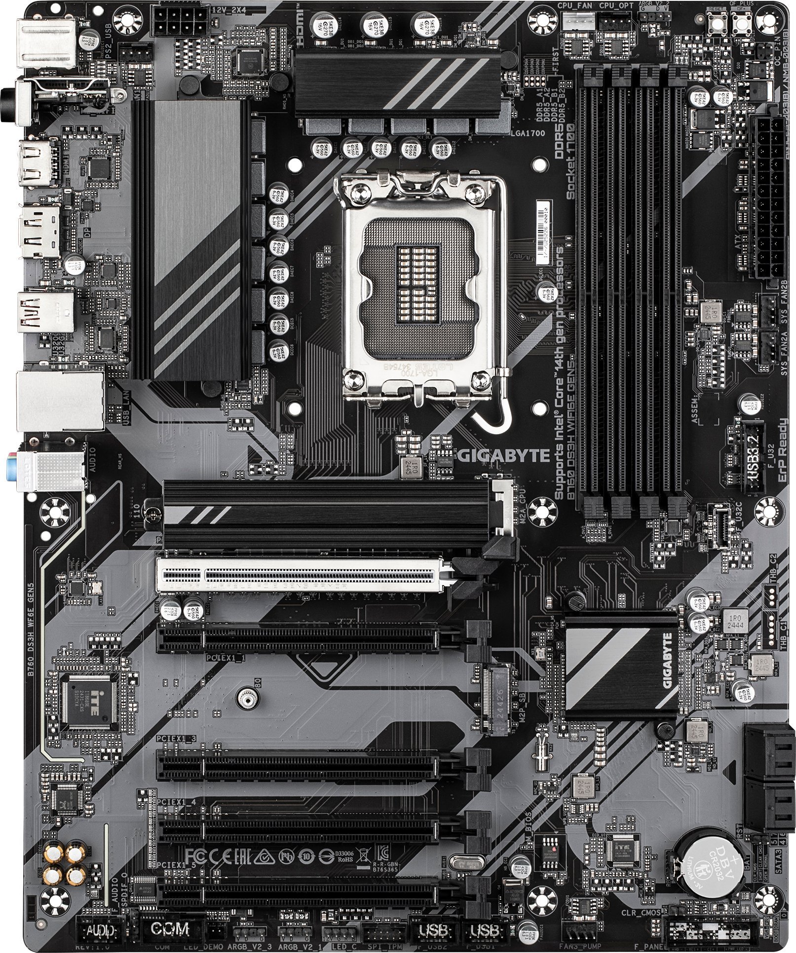 Pllakë amë Gigabyte B760 DS3H WIFI6E GEN5, DDR5, Wi-Fi 6E, ATX