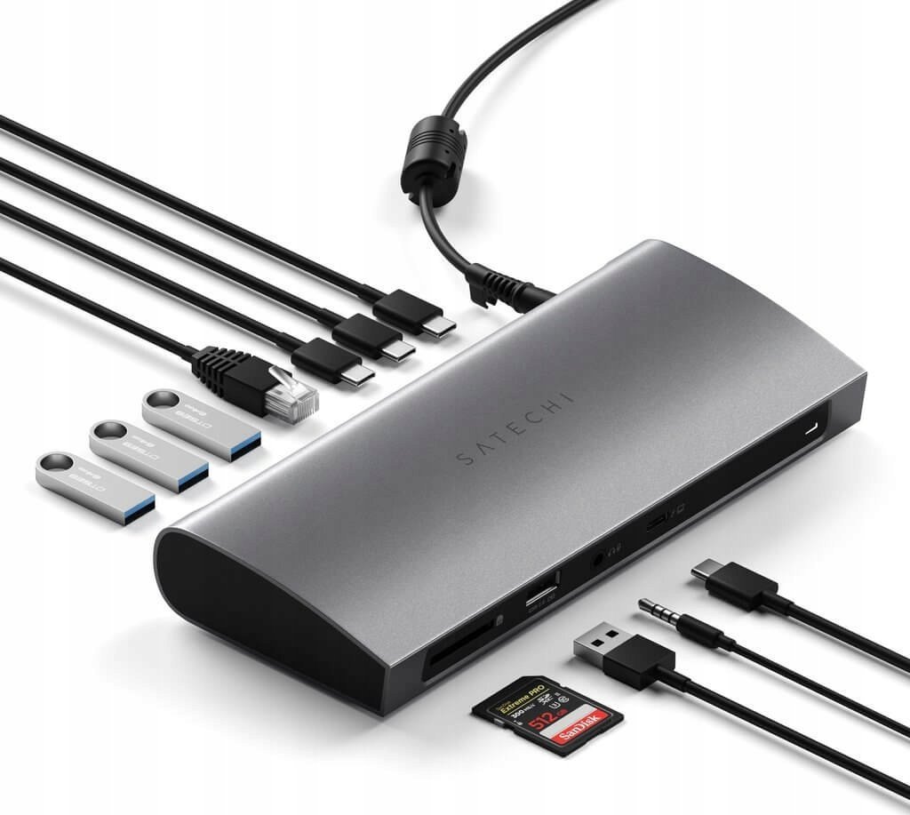 Dok Thunderbolt Satechi Thunderbolt 4 Dock, 12 porta, 4K, gri