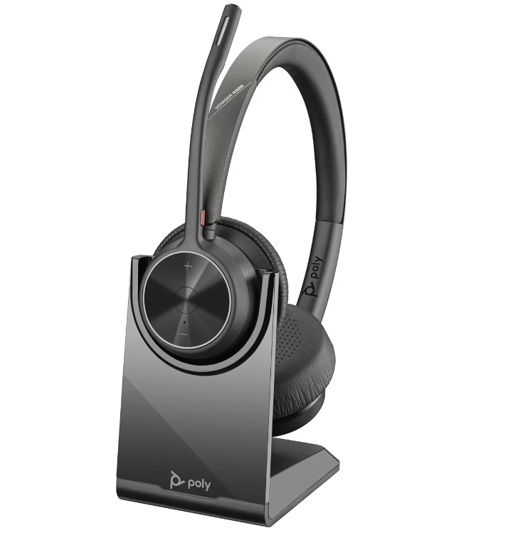 Kufje pa tela Poly Voyager 4320, Bluetooth, me mikrofon, të zeza