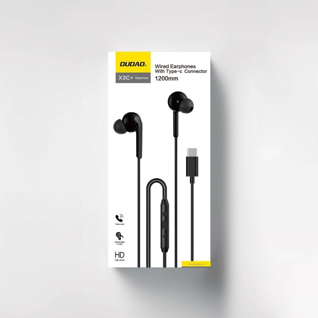 Жичани слушалки Dudao X3C Plus, USB C, 1.2m, црни