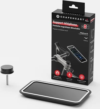 Mbajtëse telefoni për biçikletë Shapeheart SHAPEHEART STEM XL, montim në kapak headset, sistem magnetik, e zezë