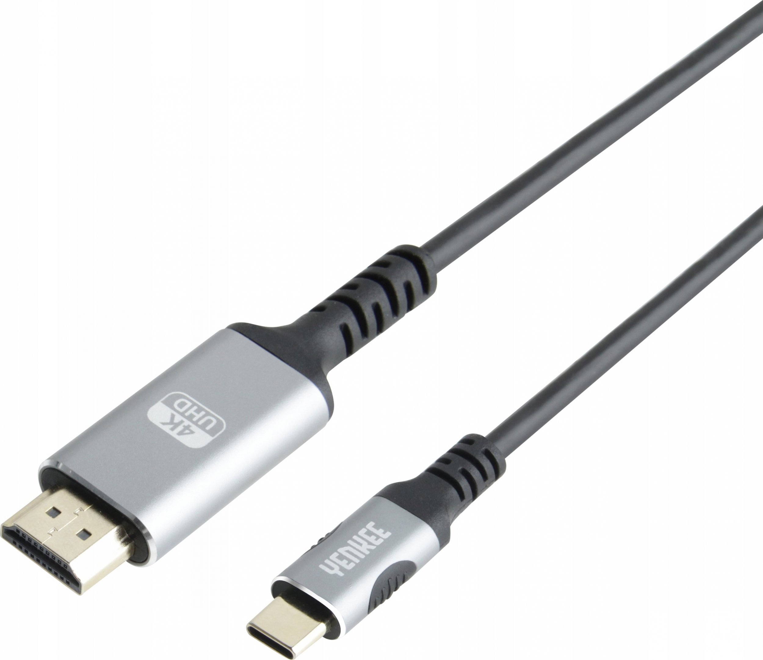 Kabllo USB-C në HDMI Yenkee YCU 0310, 1.5m, 4K 60Hz, zi argjend