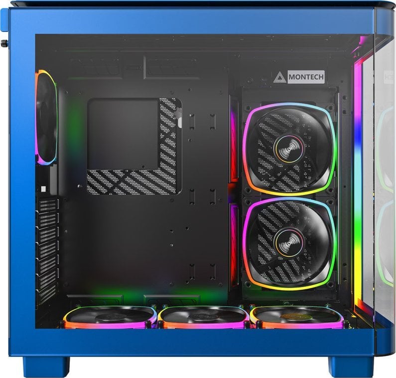 Kasë Montech King 95 Pro ARGB, e kaltër, Midi Tower