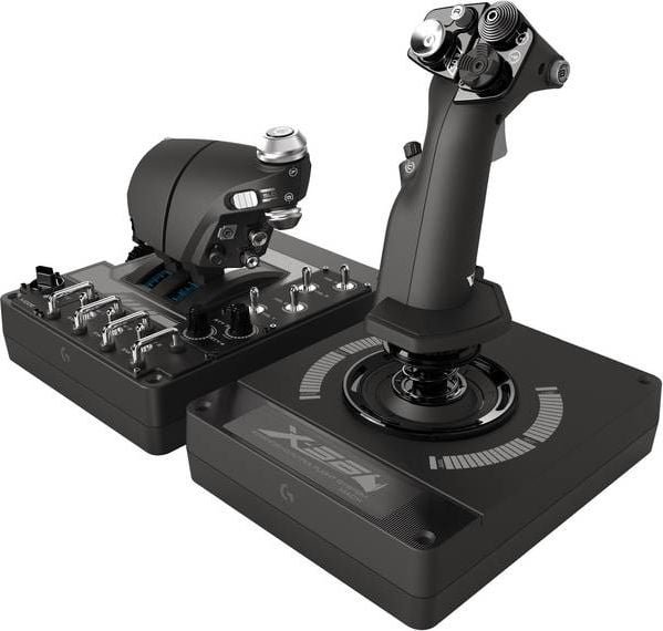 Set joystick Logitech G Saitek Pro Flight Throttle Quadrant + G X56 Hotas, USB, i zi