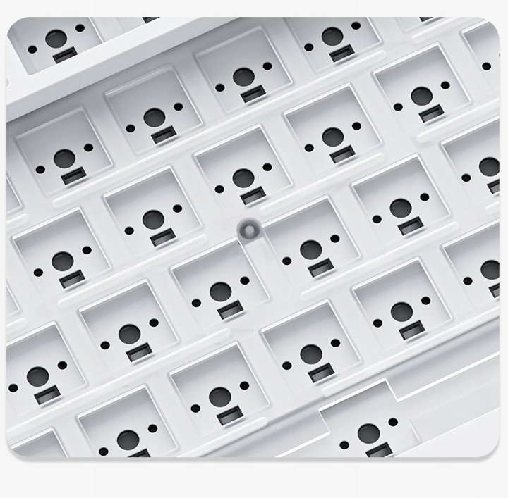 Tastierë mekanike AJAZZ AK820 Pro, tri-mode, RGB, e bardhë lejla blu