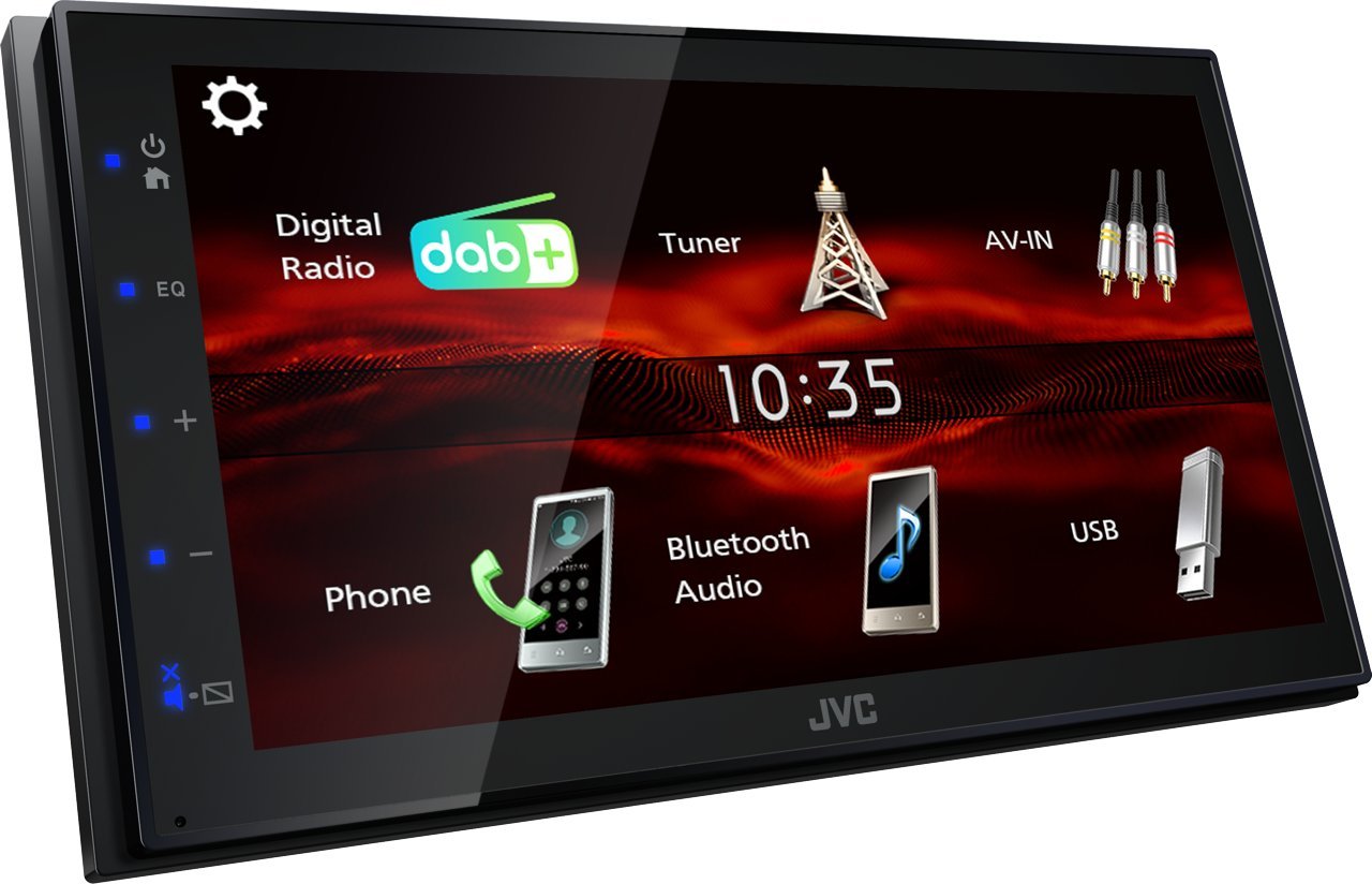 Moniceiver për veturë JVC KWM180DBT, Double DIN, Bluetooth hands free, DAB+, lidhje për kamerë të pasme