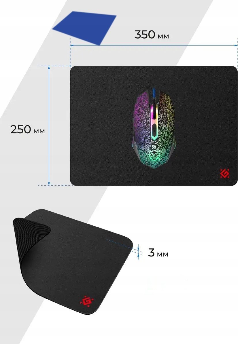 Mousepad Defender Office, gaming, 3mm, i zi