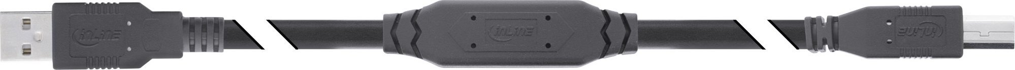 Kabllo aktiv USB InLine USB 2.0, USB A në USB B, 7.5m, i zi