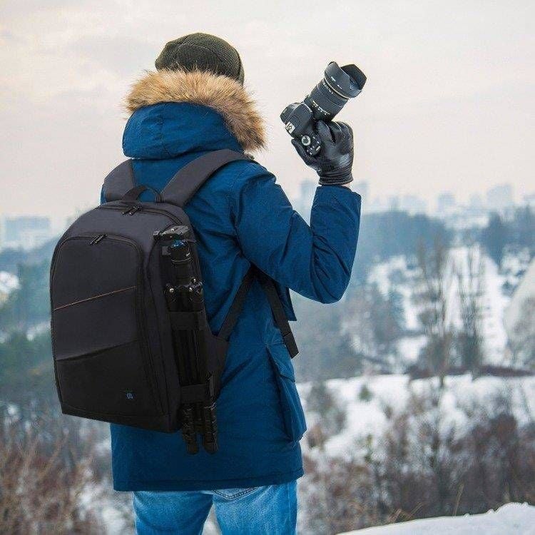Çantë shpine fotografike Puluz PU, waterproof, për laptop 15.6", e zezë