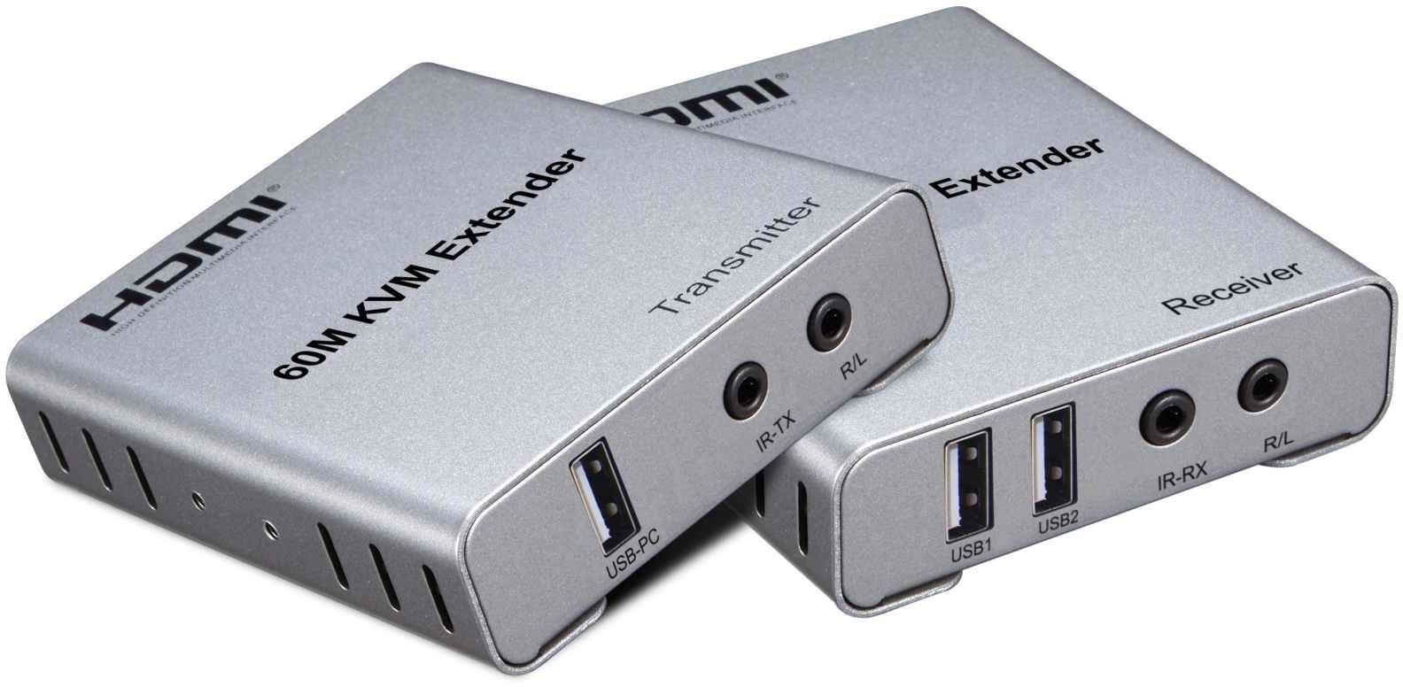 KVM extender PREMIUMCORD khext60-8, 60 m, 2x USB, audio mbi Cat5/6