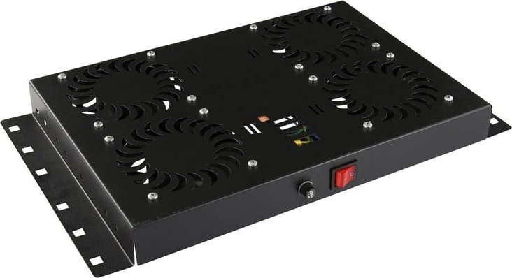 Modul ventilimi rack Lanview RAF120BL-UK, 4 ventilatorë, termostat analog, i zi