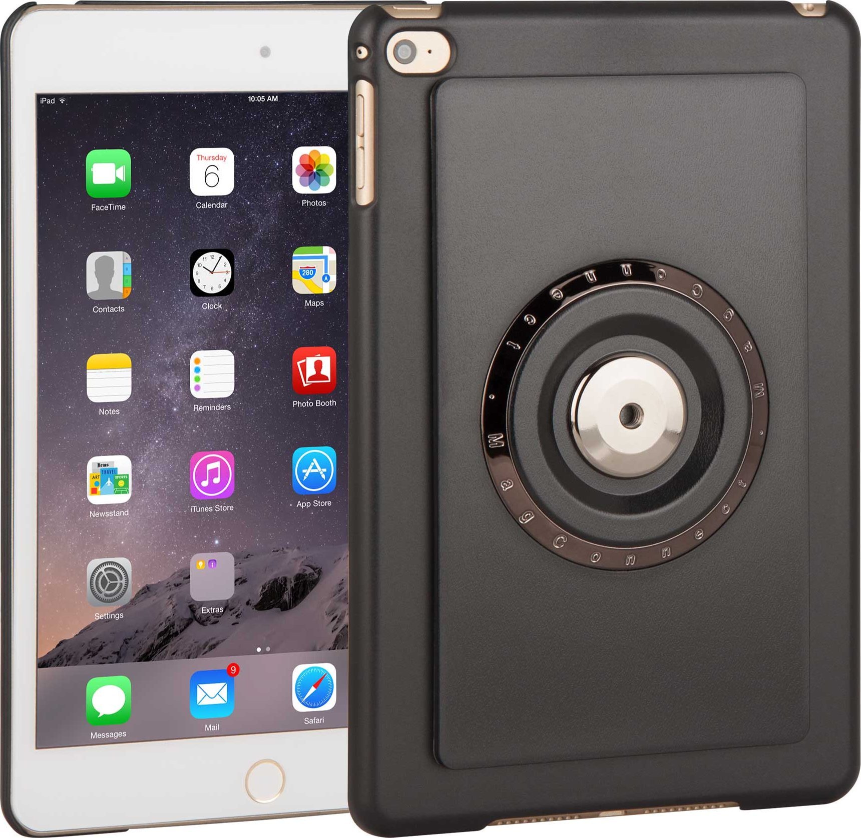 Mbështjellës tableti Joyfactory MagConnect JOY, për iPad mini 4, pjesa e pasme, i zi