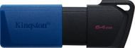 USB Kingston DataTraveler Exodia M, 64GB, USB 3.2, e zezë blu