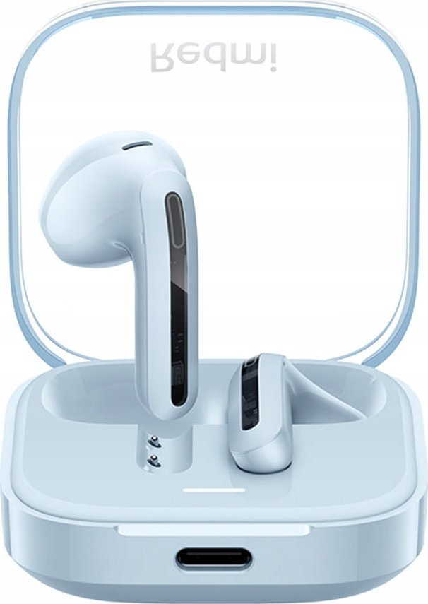 Kufje wireless Redmi Buds 6 Active, Bluetooth, me kuti karikimi, blu transparente