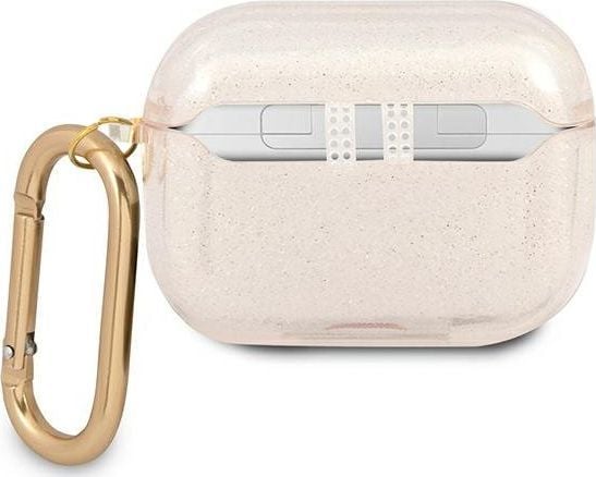 Kuti mbrojtëse Guess GUAPUCG4GD Glitter, për AirPods Pro, TPU, ngjyrë ari