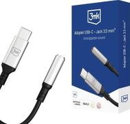 Adapter audio 3MK USB C në Jack 3.5mm, DAC, argjendtë