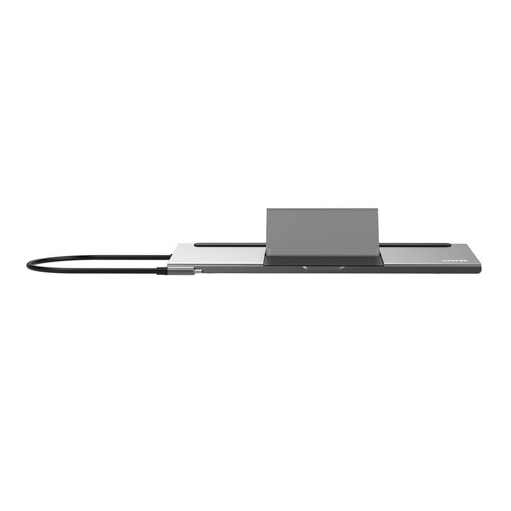 Stacion lidhës Unitek uHUB 11+, USB-C, 10 Gbps, 80W, i hirtë