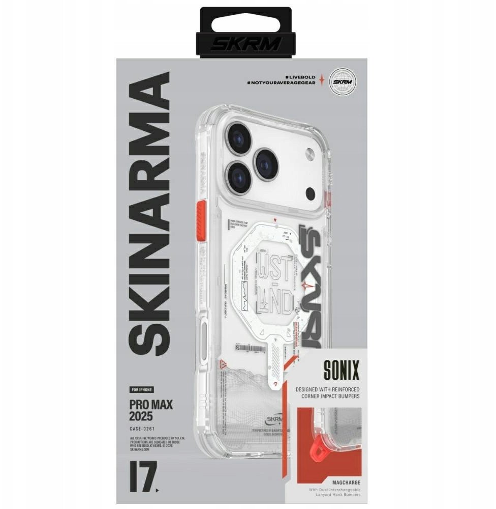 Маска за телефон Skinarma Sonix за iPhone 17 Pro Max, магнетско полнење, проѕирна