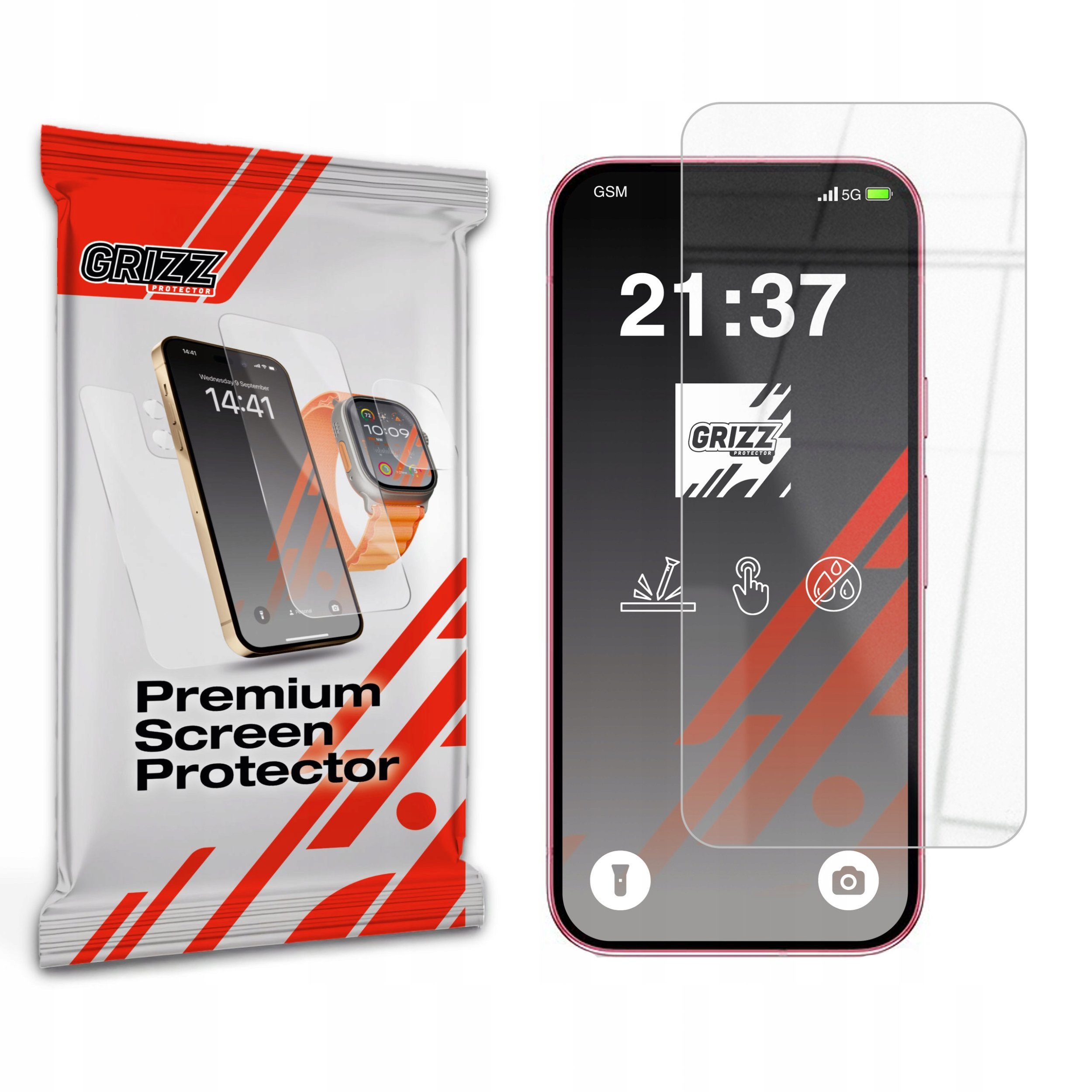 Xham mbrojtës hibrid Grizz HybridGlass 9H për Google Pixel 9a, transparent