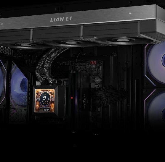 Ftohës uji CPU Lian Li Hydroshift LCD 360S, radiator 360mm, ekran LCD, i zi