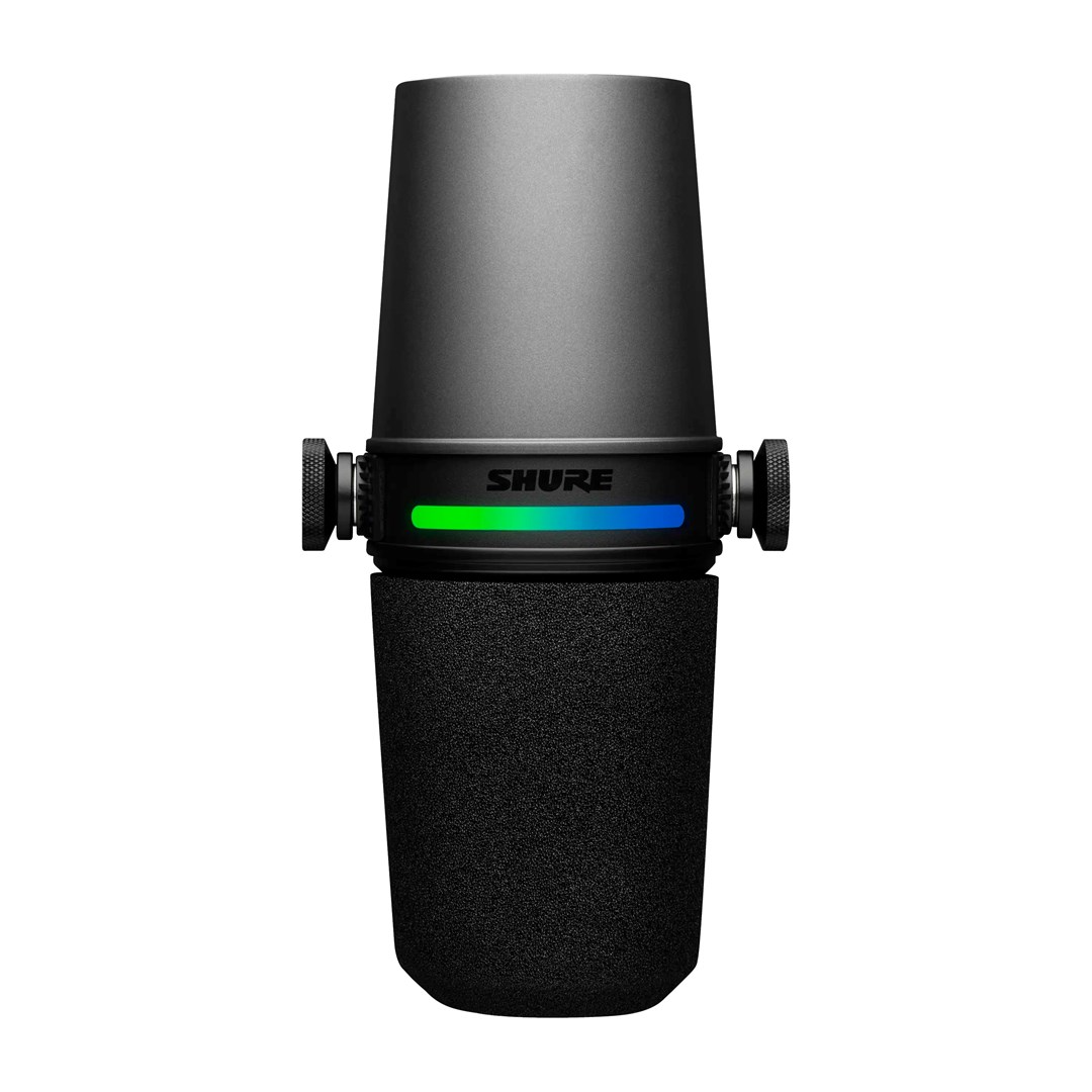 Mikrofon Shure MV7i Smart, dinamik, USB C dhe XLR, i zi