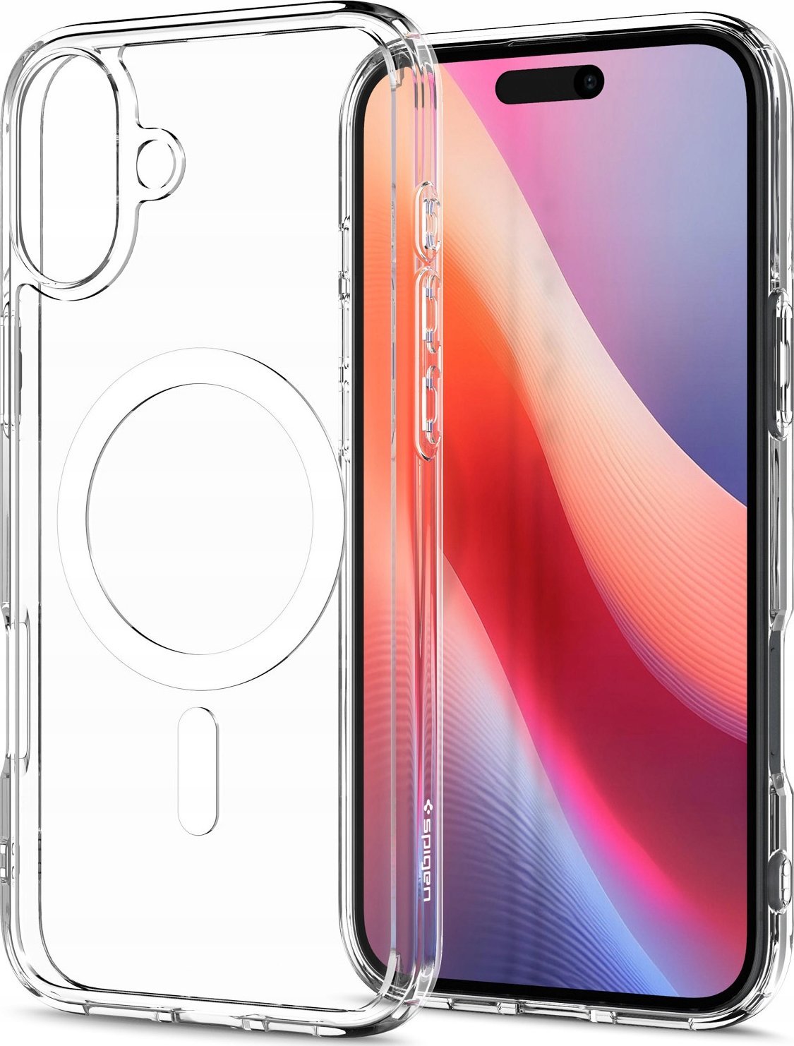 Mbështjellës telefoni Spigen Ultra Hybrid MagSafe, për iPhone 16 Plus, me unazë magnetike, i bardhë