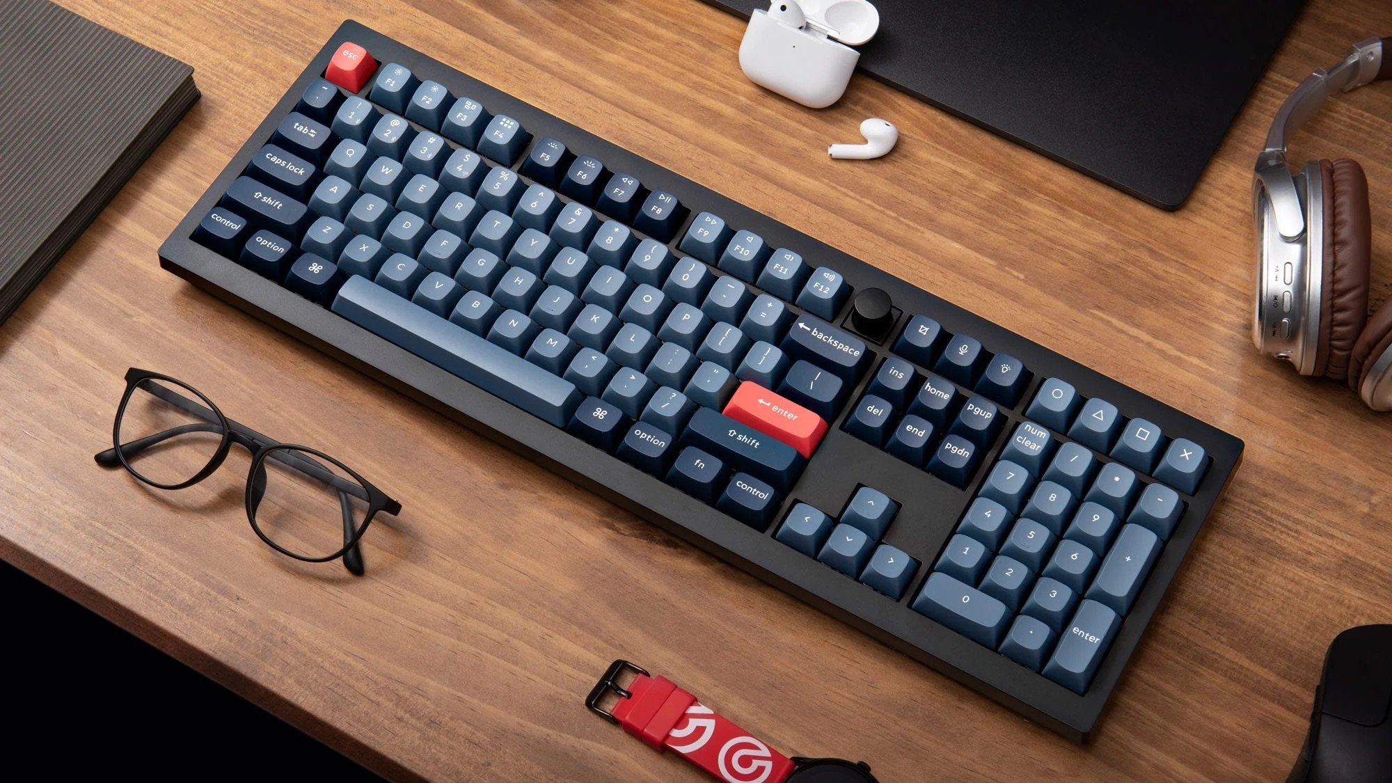 Tastierë mekanike wireless Keychron V6 Max V6M D1, QMK VIA, me knob, e zezë