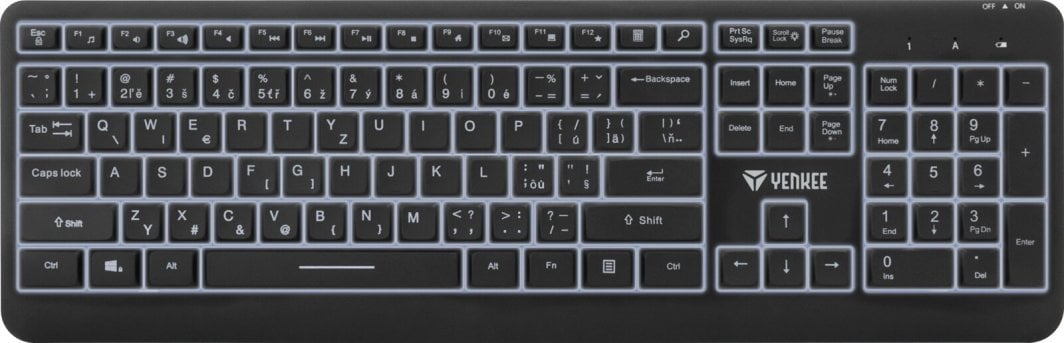 Tastierë Yenkee Splendor, wireless, CZ + SK, e zezë