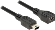 Kabllo USB DeLOCK 82667, 1 m, USB mini B mashkull në femër, e zezë