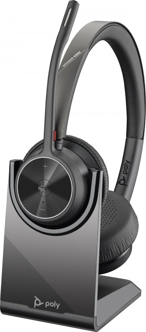 Kufje pa tela Poly Voyager 4320, Bluetooth, me mikrofon, të zeza