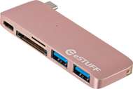 USB Hub eSTUFF, USB-C, USB 3.0, SD, microSD, rozë