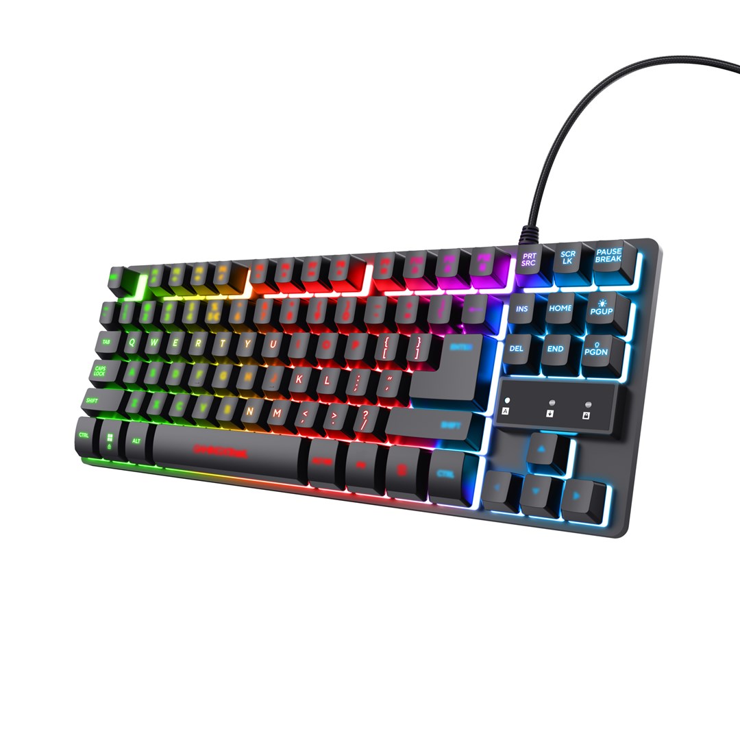 [OUTLET] Tastierë Gaming Trust GXT 833 Thado, USB, e zezë / e hirtë