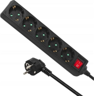 Kabllo vazhduese Maclean 5-socket, 1.4 m, e zezë