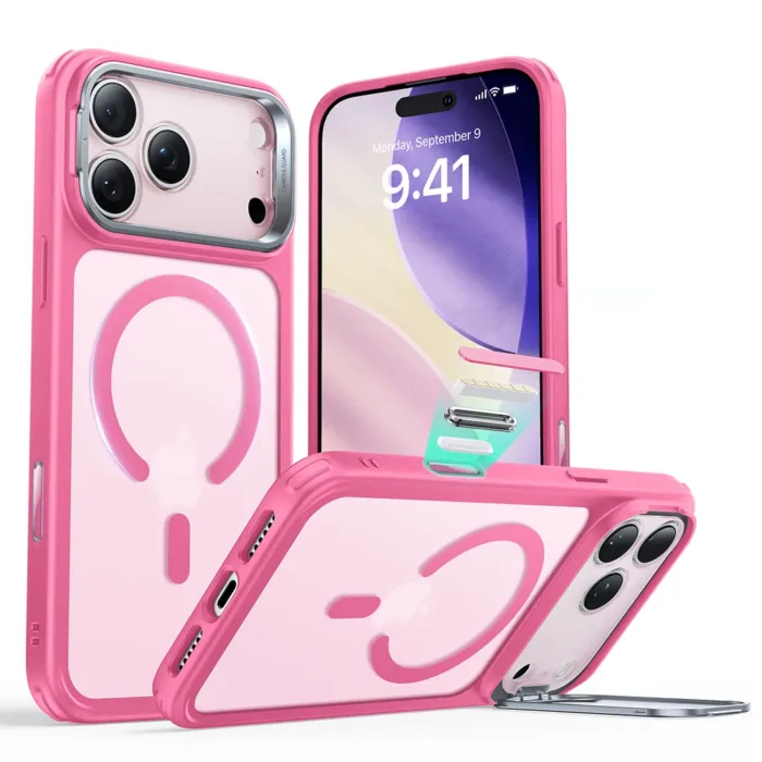 Mbrojtëse me mbajtëse për iPhone 17 Pro Max ESR, rozë