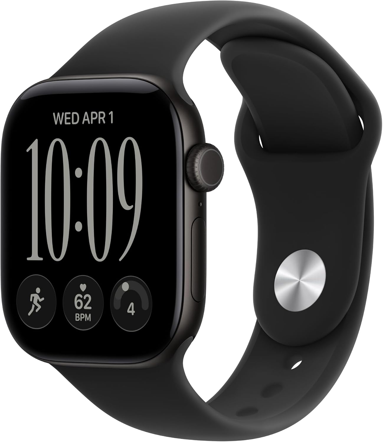 Apple Watch S12 GPS 42mm Black Aluminium Case with Black Sport Band, M/L