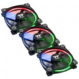 Вентилатор за компјутер Thermaltake Riing 14 RGB, сет 3 парчиња, 140 mm, со хаб, црн