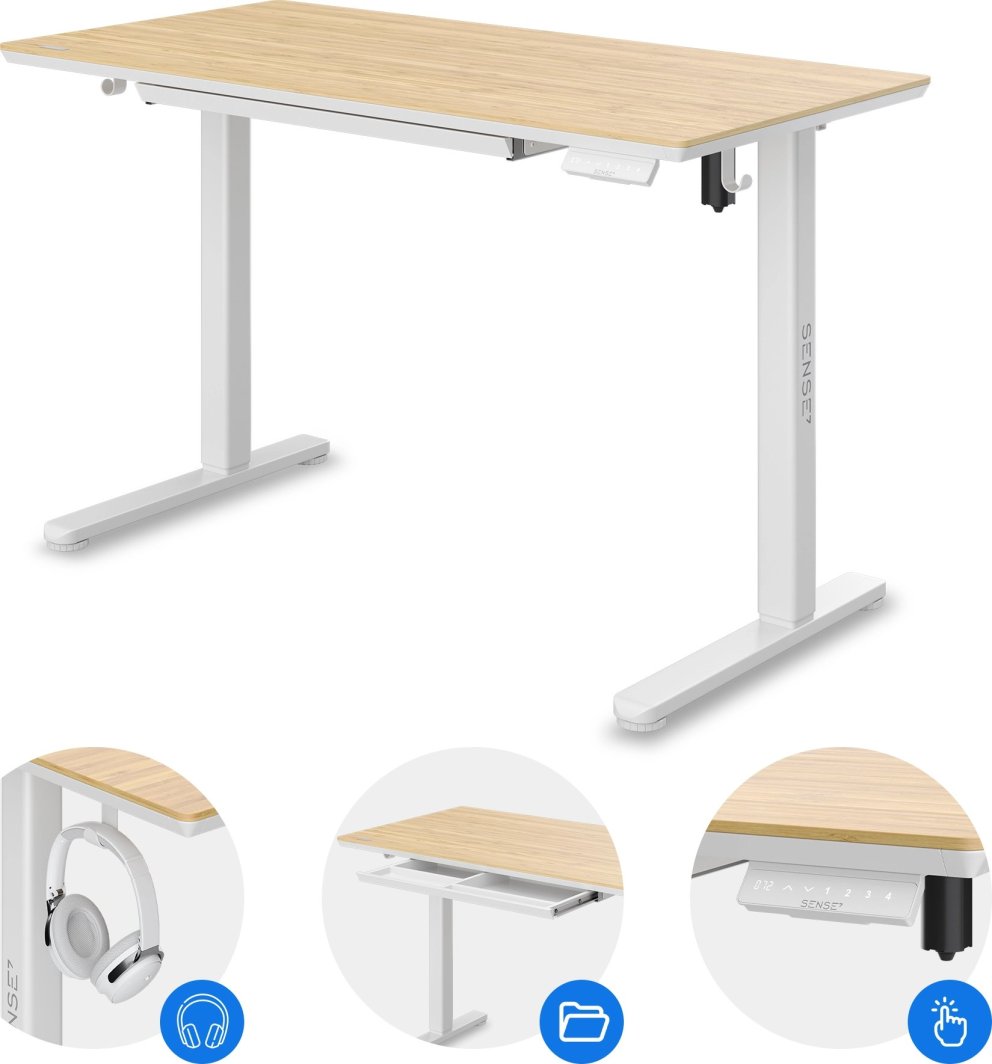 Tavolinë SENSE7 Newai Bamboo, e kaftë/ bardhë