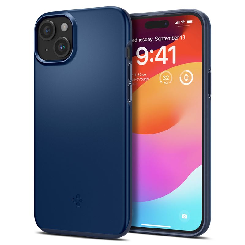 Mbrojtëse për celular iPhone 15 Plus Spigen Thin Fit, e kaltër