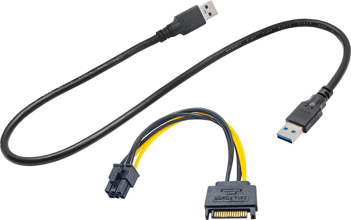 Riser PCI Express Akyga AK-CA-6, USB 3.0, 6-pin SATA, i zi