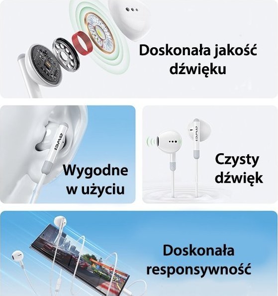 Kufje Awei PC-6T, stereo, me kabllo USB C, të zeza