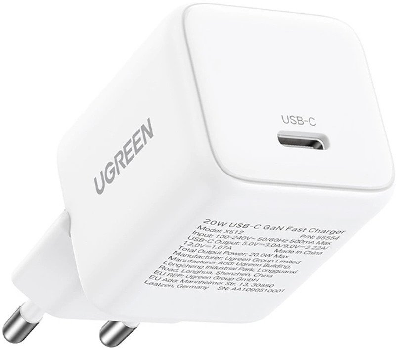 Karikues muri Ugreen X513 GaN, 30W, USB C me kabllo 1m, i bardhë