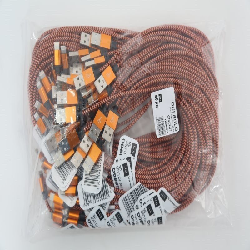 Kabëll lidhëse USB OMEGA, 2A (44040), 1 m, e portokalltë