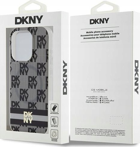Mbrojtëse telefoni DKNY DKHMP15LHCPTSK për iPhone 15 Pro 6.1", magnetike MagSafe, e zezë me motive checkered