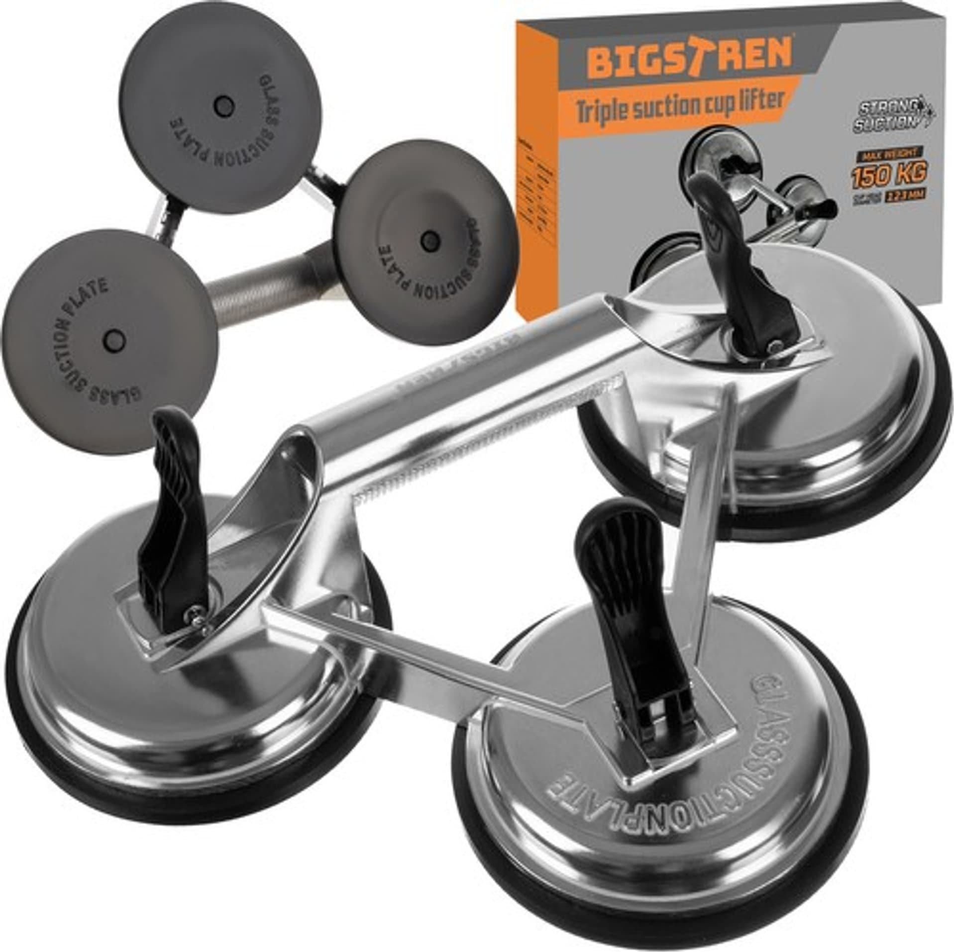 Kapëse vakumi Bigstren 22361, 3 thitha, kapacitet 150kg, alumini