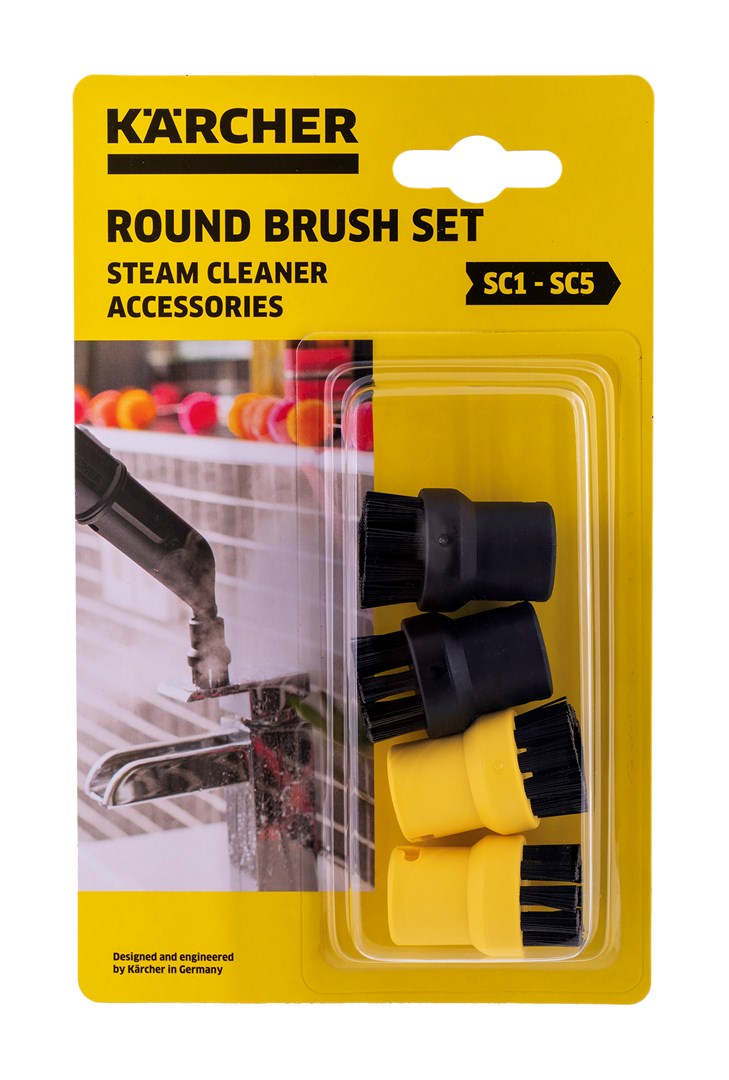 Set furçash rrethore Karcher 2.863-264.0, 4 copë, për pastrues me avull, shumëngjyrëshe